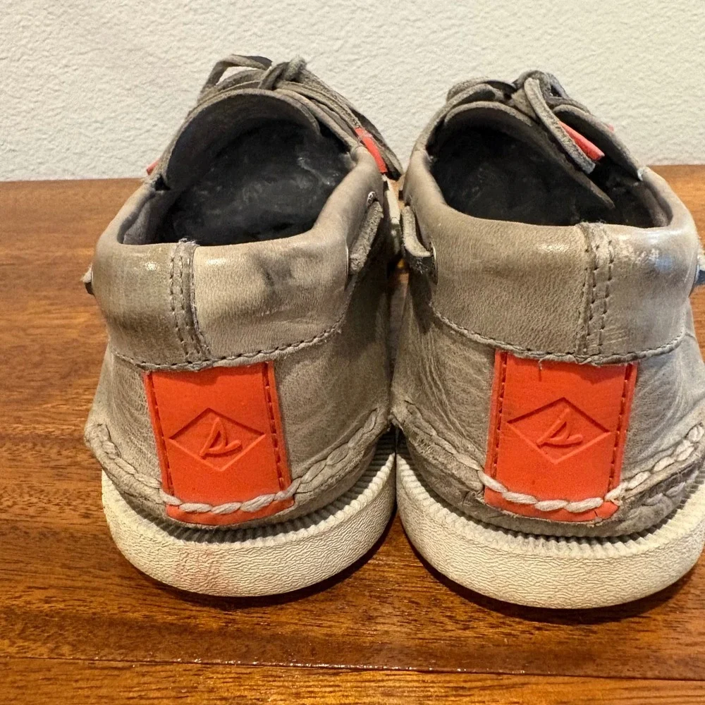 Sperry‎ Top-Sider Boat Shoes Mens 9 Grey Green Leather STS23930
